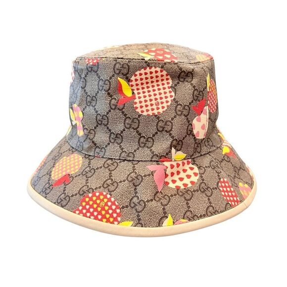 Gucci Bucket Hat with Monogram and Apple Design - Picture 3 of 8